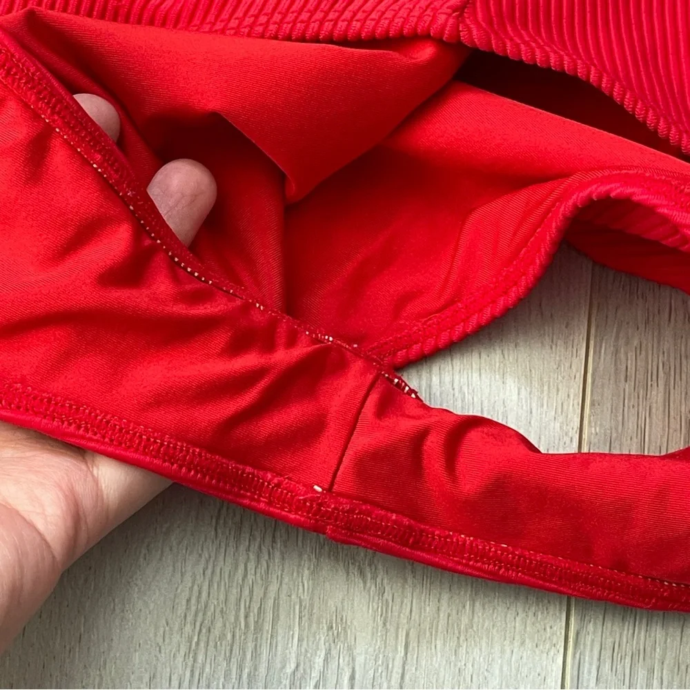 Frankies Bikinis Swimsuit one shoulder cheeky one piece womens Red (medium) swim